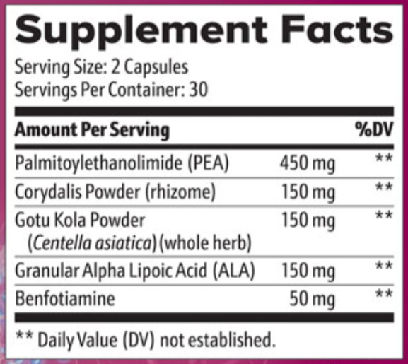 Nerve Armor Supplement Facts